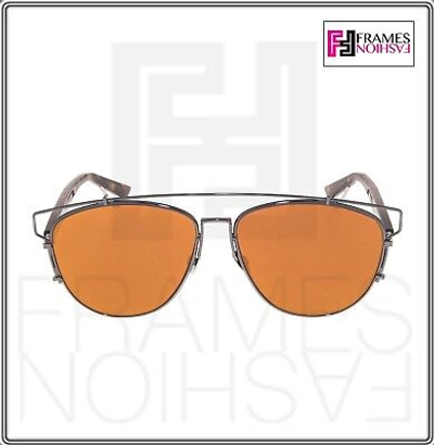 Pre-owned Dior Christian  Technologic Ruthenium Pink Orange Flat Mirrored Sunglasses Unisex In Yeva1