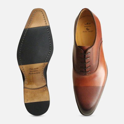 Pre-owned Executive Rich Brown Perforated Italian Oxford Shoes In Multicolor