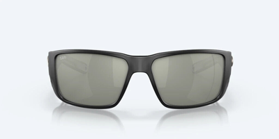 Pre-owned Costa Del Mar Costa Blackfin Pro Sunglasses - Polarized - Matte Black W/gray Silver Mirror In Gray Silver Mirror 580g