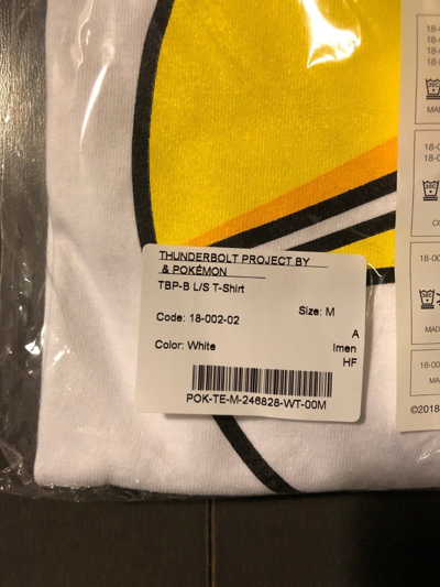 Pre-owned Pokémon Thunderbolt Project Tbp-b Medium White Hiroshi Fujiwara Pokemon Long Sleeve Tee