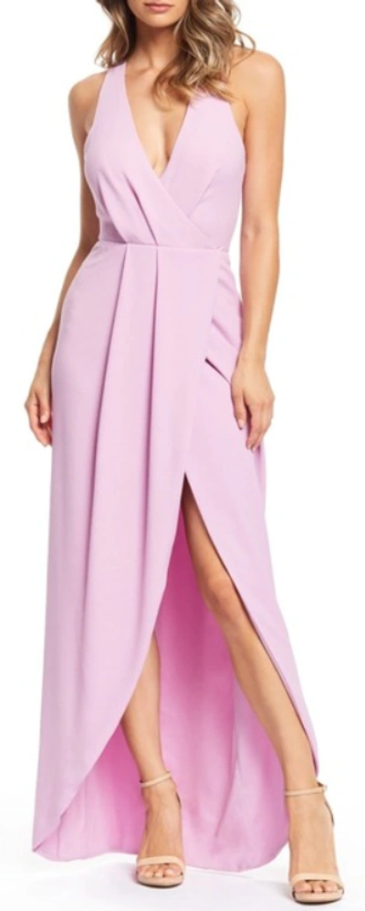 Pre-owned The Population Dress  - Alluring Ariel Evening Gown Dress - Lavender - Size Large In Purple