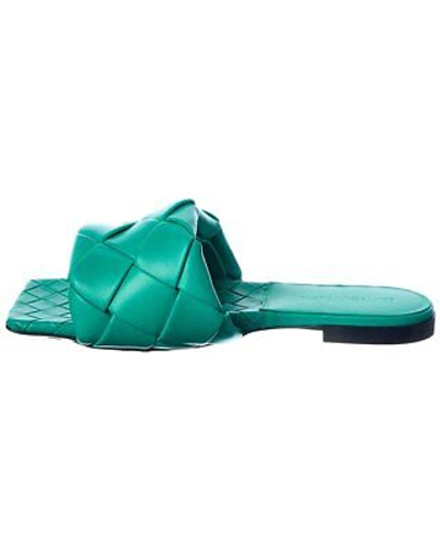 Pre-owned Bottega Veneta The Lido Intrecciato Leather Sandal Women's In Green