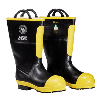 Pre-owned Black Diamond 699-9451 Rubber Fire Nfpa Boots Size 7 Wide