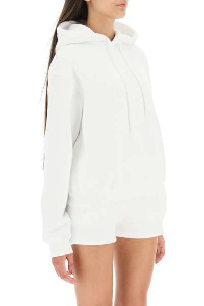 Shop Alexander Wang Logo Hoodie In White