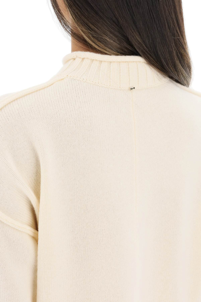 Shop Sportmax 'maiorca' Cropped Wool Cashmere Sweater In White