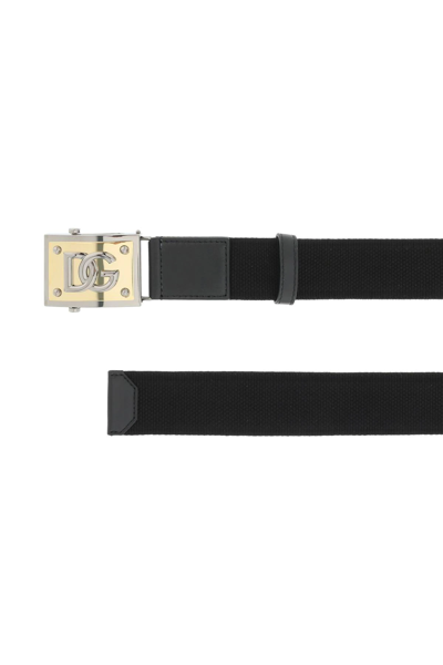 Shop Dolce & Gabbana Webbing Belt In Black