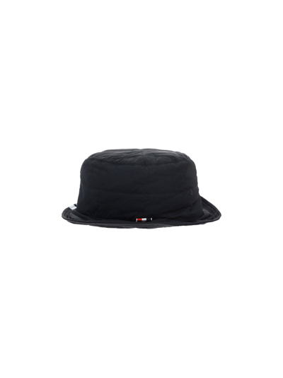 Thom Browne Black 4-bar Bucket Hat In Black