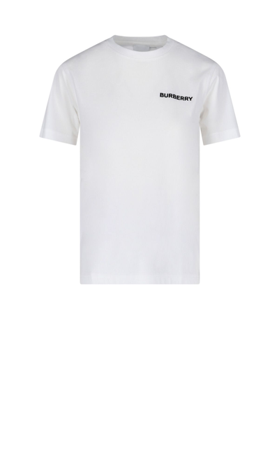 Shop Burberry Women's White Cotton T-shirt