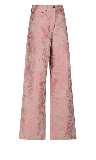 Shop Dries Van Noten Women's Pink Cotton Jeans
