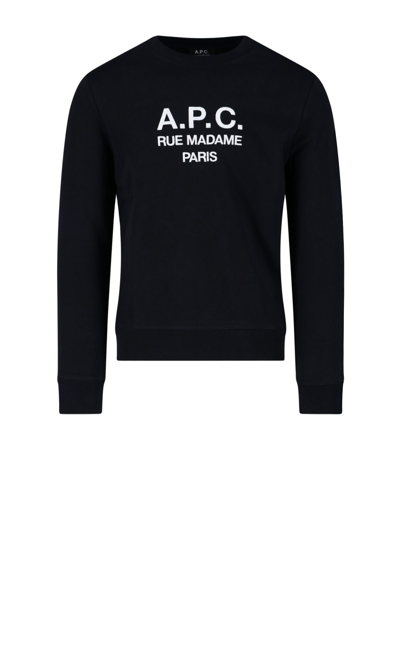 Shop Apc A.p.c. Men's Black Cotton Sweatshirt