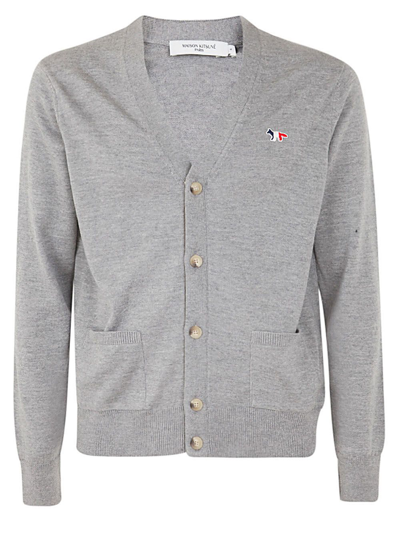 Shop Maison Kitsuné Men's Grey Other Materials Cardigan