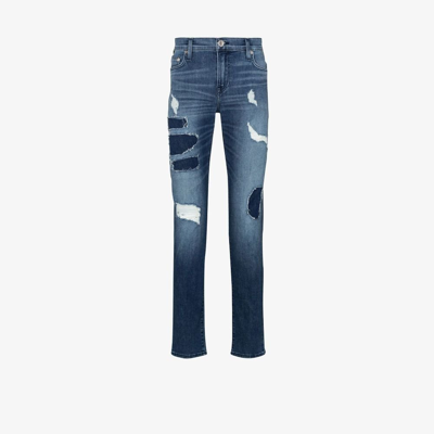 TRUE RELIGION BLUE TONY RIPPED SKINNY JEANS 106354008018507398
