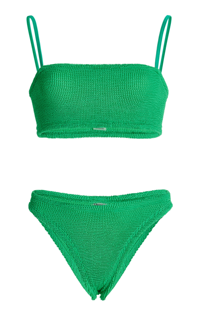 Shop Hunza G Women's Gigi Seersucker Bikini In Orange,green
