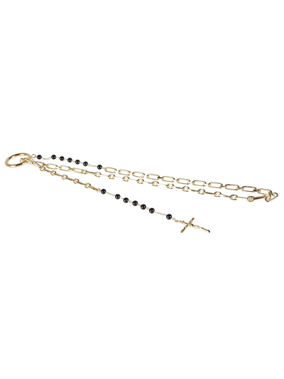 Shop Dolce & Gabbana Chain Cross Necklace In Gold