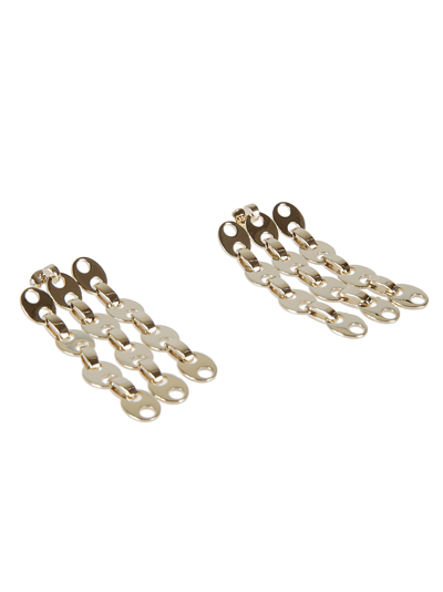 Shop Rabanne Tri-chain Earrings In Gold