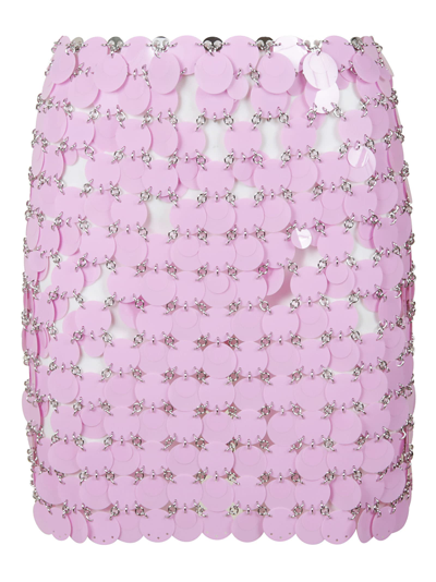 Shop Paco Rabanne Short Binded Skirt In Pink