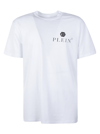 Shop Philipp Plein Hexagon Round Neck T-shirt In White