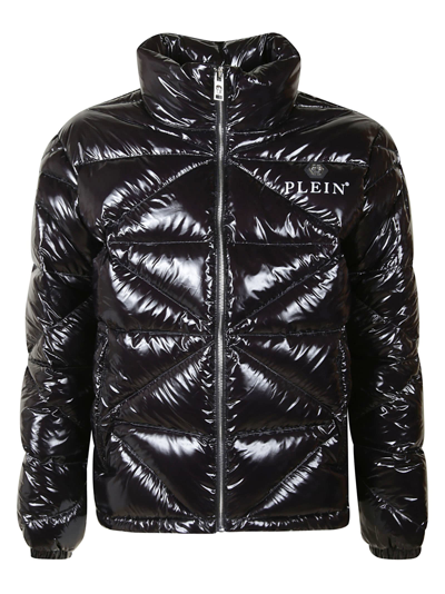 Shop Philipp Plein Hexagon Quilted Padded Jacket In Black