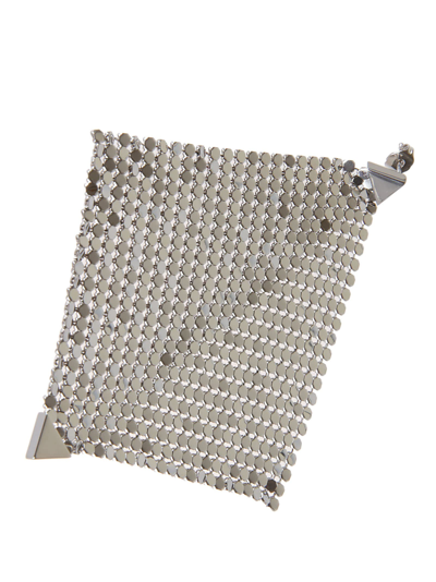 Rabanne Diamond Pattern Perforated Earrings In Silver
