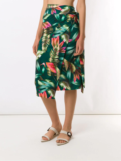 Shop Lygia & Nanny Orixa Leaf-print Skirt In Green
