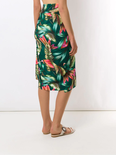 Shop Lygia & Nanny Orixa Leaf-print Skirt In Green