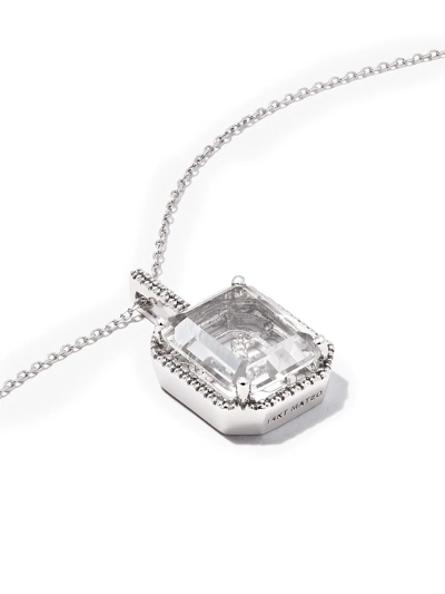 Mateo 14kt White Gold Initial X Pave Diamond Quartz Pendant Necklace In 银色