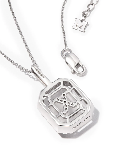 Mateo 14kt White Gold Initial X Pave Diamond Quartz Pendant Necklace In 银色