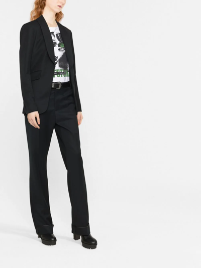 Zadig & Voltaire Poetia Turn-up Hem Gabardine Trousers In Black