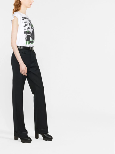 Zadig & Voltaire Poetia Turn-up Hem Gabardine Trousers In Black