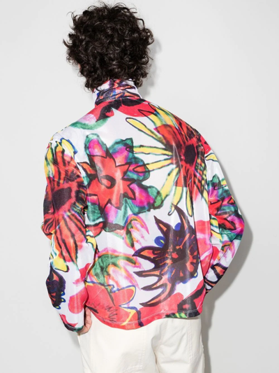 Shop Our Legacy Melting Flowers-print Bomber Jacket In White