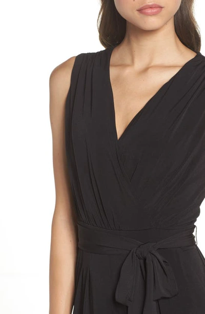 Vince Camuto Crepe Tie Front Wide Leg Jumpsuit In Black
