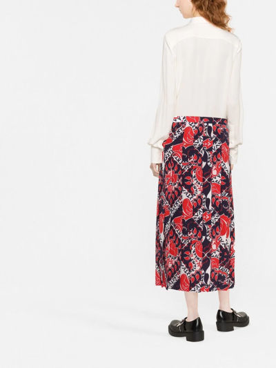 Valentino Silk Logo-print Dress In 白色