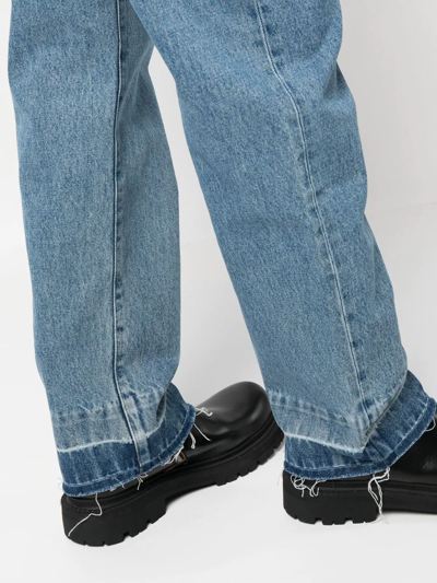 Shop Valentino Vlogo Straight-leg Jeans In 蓝色