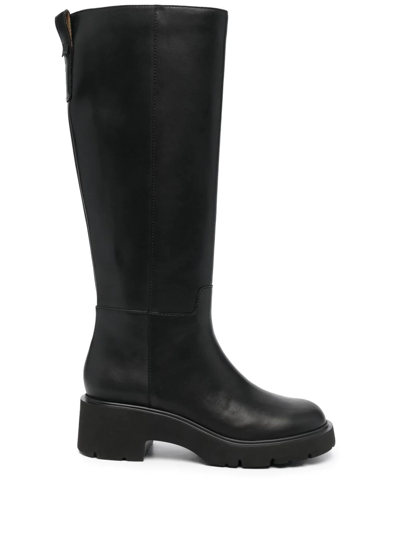 Shop Camper Knee-length Slip-on Boots In Black