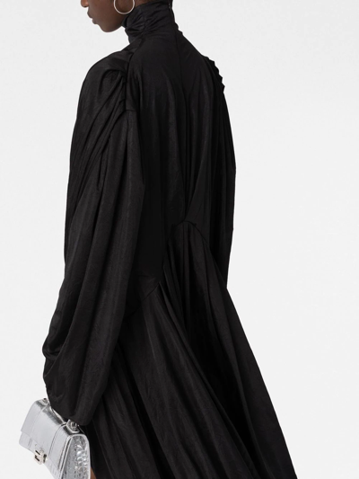Shop Balenciaga Catwalk Pleated Stretch Dress In Black