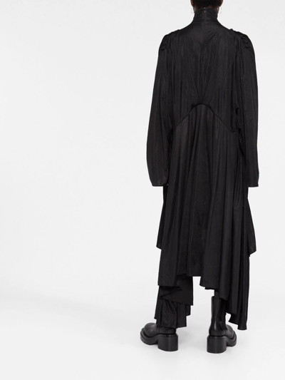 Shop Balenciaga Catwalk Pleated Stretch Dress In Black