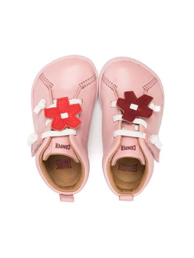 Camper Flower-appliqué Low-top Sneakers In Pink