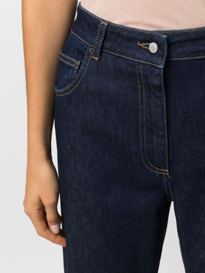 Shop Fabiana Filippi Wide-leg Cropped Jeans In Blue