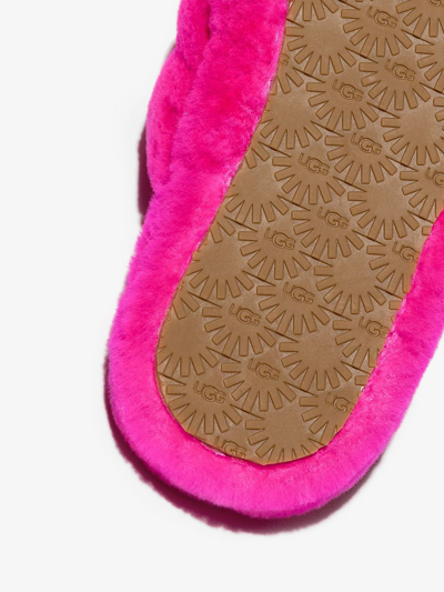 Shop Ugg Fluff Yeah Shearling Slides In Pink