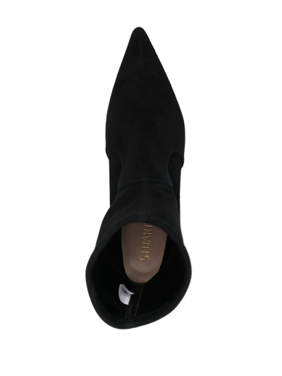 Shop Stuart Weitzman Stuart 85mm Ankle Boots In 黑色