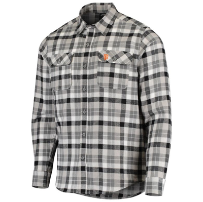 Shop Antigua Black San Francisco Giants Instinct Flannel Button-up Shirt