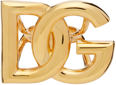 Shop Dolce & Gabbana Gold Dg Logo Ring In Zoo00 Oro