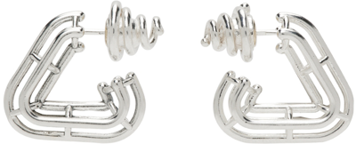 Shop Bottega Veneta Silver Outline Earrings In 8117 Silver