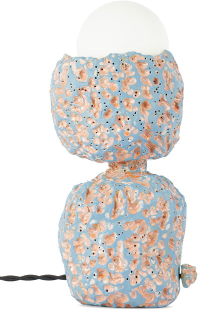 Shop Lgs Studio Ssense Exclusive Orange & Blue Lithic Lamp In Vanadium Blue & Froz