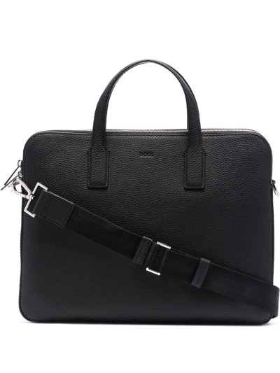 Shop Hugo Boss Top-handle Laptop Case In Black