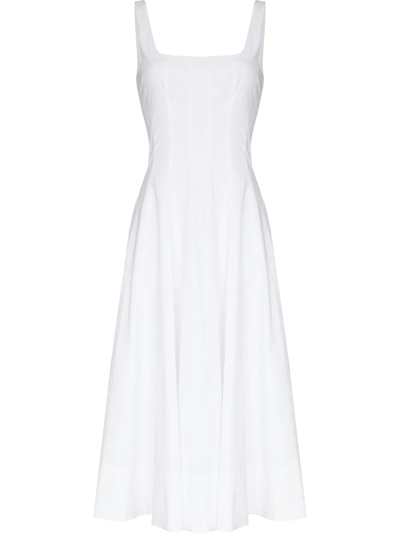 Staud Wells Poplin Mini Dress In White