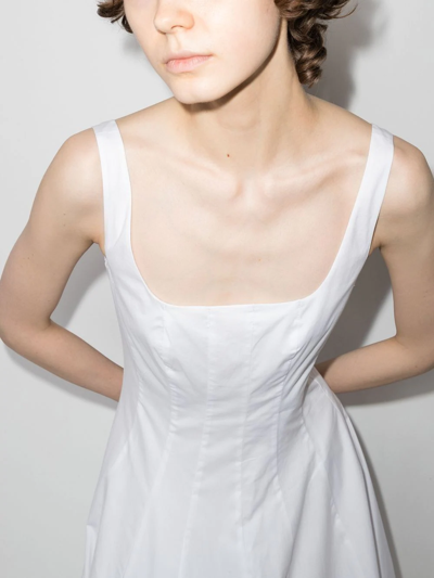 Shop Staud Scoop-neck Sleeveless Dress In White