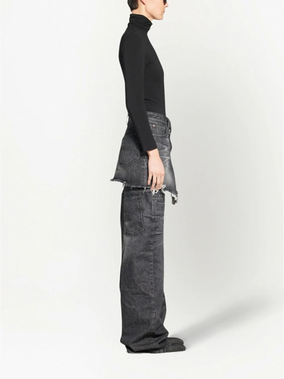 Shop Balenciaga Cut-up Denim Miniskirt In Schwarz
