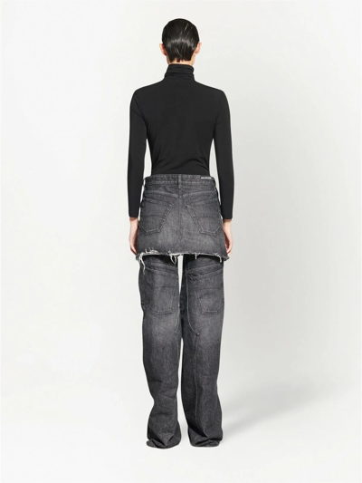 Shop Balenciaga Cut-up Denim Miniskirt In Schwarz