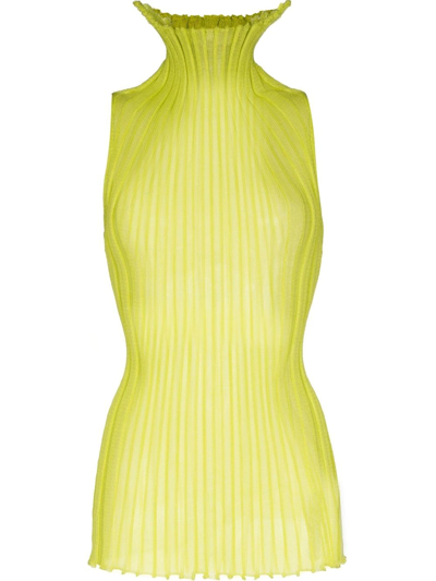 Shop A. Roege Hove Katrine High-neck Ribbed Top In Green